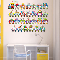 Outus alphabet train wall decals animals illustrations add colorful classroom charm