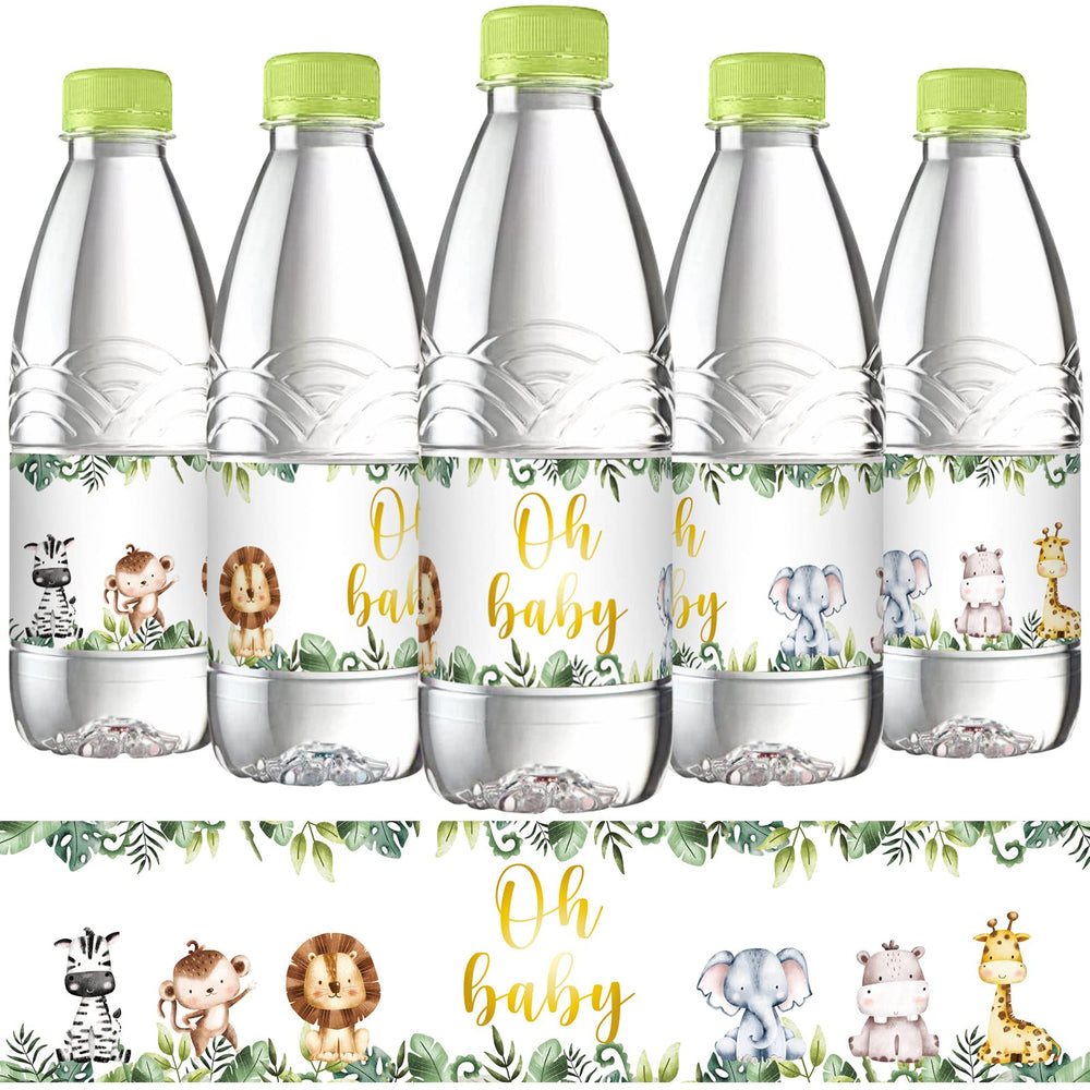 Outus jungle animals labels with zebra design for easy party bottle labeling