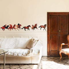 Outus wild horse wall decal set shows six sheets for easy DIY room decor.