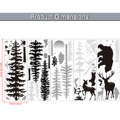 Outus winter forest bear wall decal brings gentle woodland charm and imagination to walls.