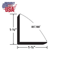 Outwater U-channel shelf edging on a POP display demonstrates clean, miter-ready edges.