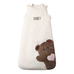 Owlivia baby sleep sack brown bear front view for cozy warmth