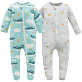 Owlivia crocodile-zip-front baby pajamas for quick diaper changes.