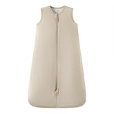 Owlivia sleep sack beige fabric close-up showing soft bamboo rayon blend for gentle skin.