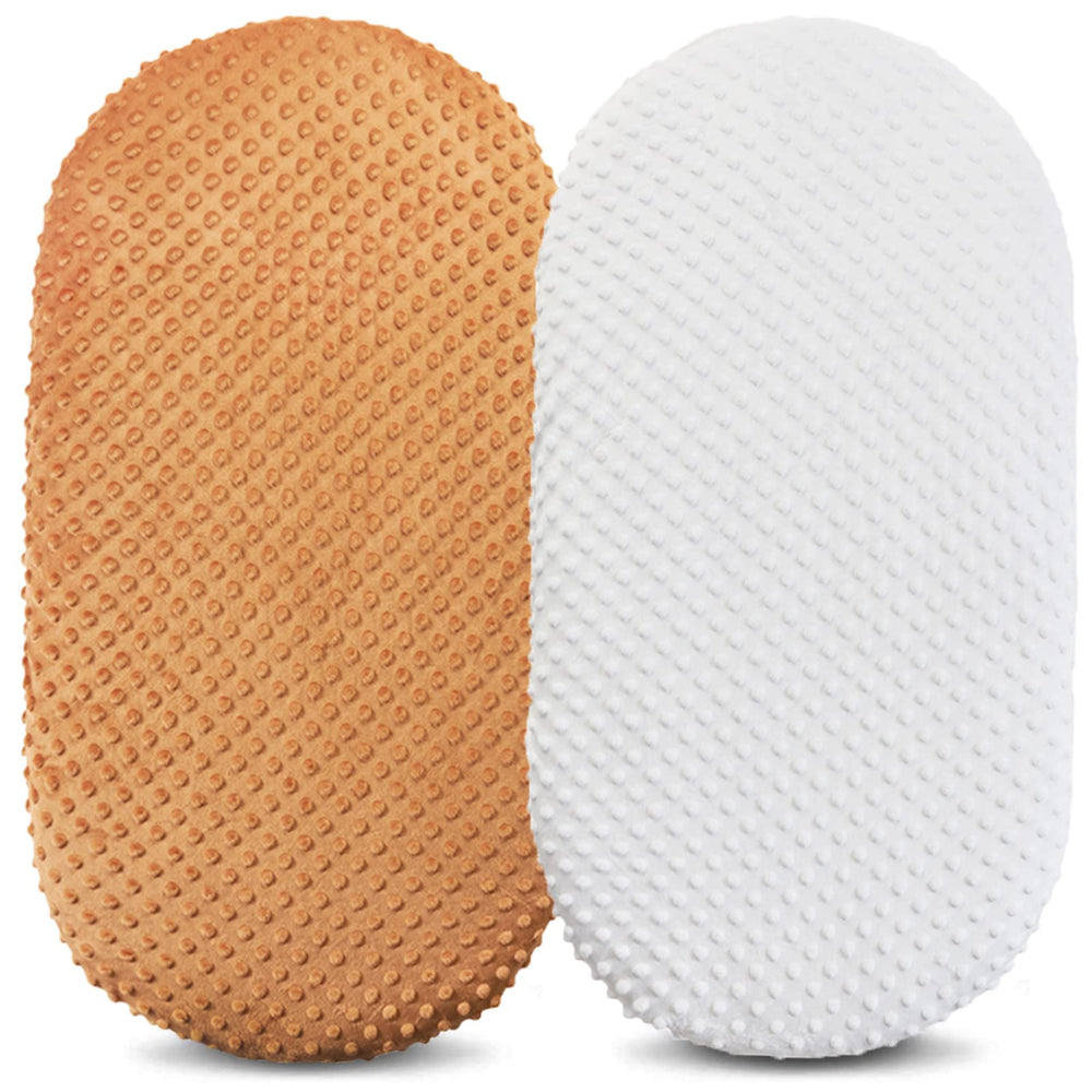 Owlowla bassinet sheet close-up shows ultra-soft, breathable minky fabric for baby comfort.