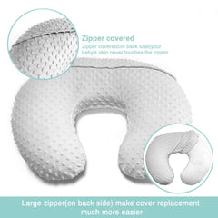Owlowla Minky nursing pillow cover easy-install shows quick on/off for busy feeds.