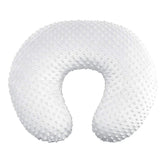 Owlowla Minky Nursing Pillow Cover floral closeup highlights ultra-soft fabric for baby comfort.