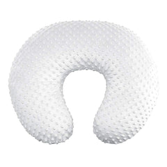 Owlowla Minky Nursing Pillow Cover floral closeup highlights ultra-soft fabric for baby comfort.