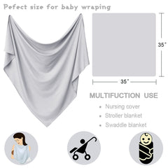 OWLOWLA newborn swaddle set gray wrapped around a calm baby for cozy comfort