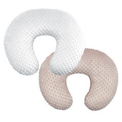 OWLOWLA nursing pillow cover in white khaki with ultra-soft minky fabric for baby comfort
