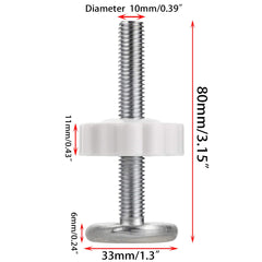 OwnMy M10 threaded bolts closeup highlights durable metal with rubber grip for secure fit.