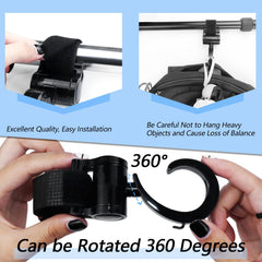 OXDFK universal-fit walker-stroller hanger adapts to most setups.