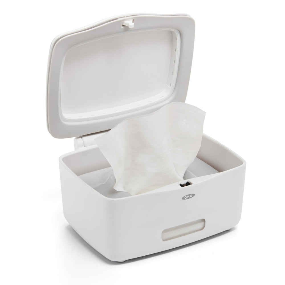 OXO Good Grips PerfectPull Wipes Dispenser front view with easy one-handed access.