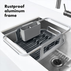 OXO Good Grips plate holders keep dishes upright for stable drying.