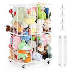 OYEAL stuffed animal storage rolling organizer β front view, easy-access plush toy storage solution.