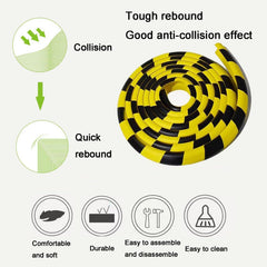 OYKSHDF yellow-black warn strip adds visibility to corners and edges.