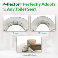 P-flector flexible-fit guard on curved toilets eases installation.