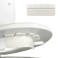 P-flector under-seat urine guard reduces splash risk for potty training and caregivers.