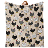 Paayna Farm Animal Chicken Flannel Blanket closeup texture for cozy warmth.