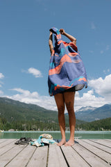 PackTowl Changing Poncho hooded silhouette enables easy on-the-go changing.