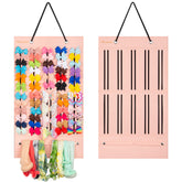 PACMAXI baby girl bows holder mounted on wall showing organized ribbons and clips
