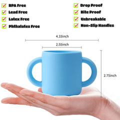Paeyaer Princess Powder cup with two handles grip helps little hands grasp easily.