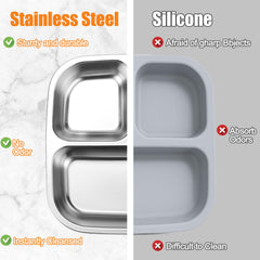 Palksky BPA-free stainless-steel plate emphasizes pure, safe dining.