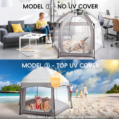 Palopalo pop-up playpen interior space provides room for crawlers and toddlers to explore.