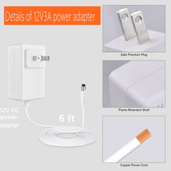 Palrey RockaRoo 6ft power cord enables uninterrupted swinging.