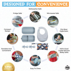 Palz and Pandy suction-divided plate for organized toddler meals on trips