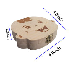 PAMBO Tooth Fairy Box wood-grain detail emphasizes premium pine craftsmanship.