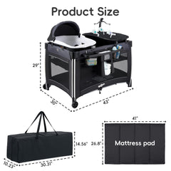 Pamo Babe 4in1 playard-changing-table enables quick, convenient diaper changes.