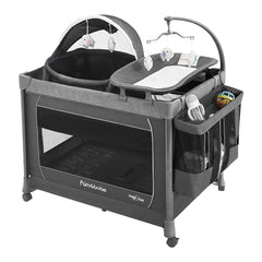 Pamo Babe playard opened for quick, one-handed setup
