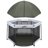 Pamo Babe playpen setup shows quick assembly for indoor play sessions.