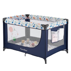 Pamo Babe travel bassinet folded for compact storage and easy transport.