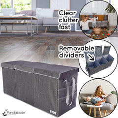 Pandabode collapsible toy box folded flat for compact storage