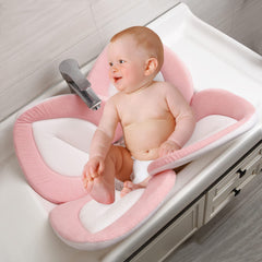 PandaEar baby bath pad demonstrates sink cradle ergonomic design for easy bath time