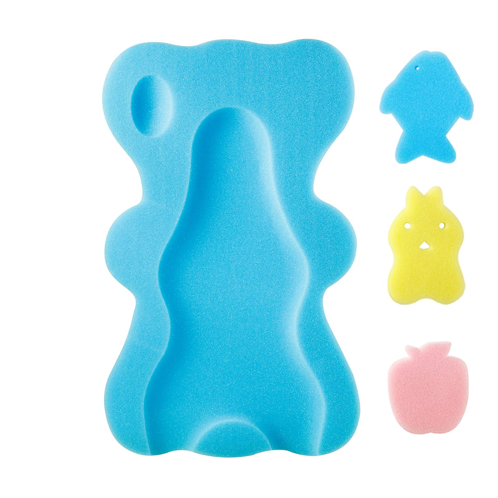 PandaEar baby bath sponge mat front view for a cozy, secure newborn bath.