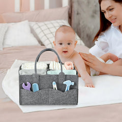 PandaEar diaper caddy folded for compact travel and easy storage