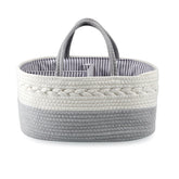 PandaEar baby diaper caddy showcases nursery organization with sturdy cotton rope.