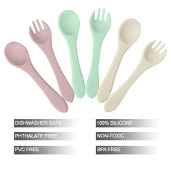 PandaEar baby fork with soft tips for independent feeding.