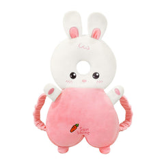 PandaEar Baby Head Protector Backpack Pink Rabbit front shows safe, portable protection during play.