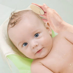 PandaEar massage-bristle brush blue view demonstrates soothing bath-time stimulation