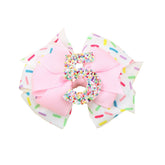 PandaEar birthday bow with pink sprinkles for festive photos