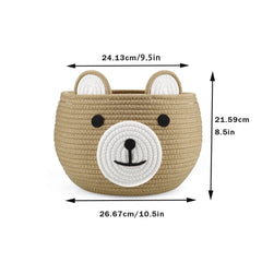 PandaEar compact 8-5x10-5 inch basket fits on desks, shelves, and changing tables.