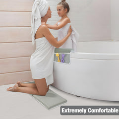 PandaEar elbow rest pad offers padded support for parent posture during baths.