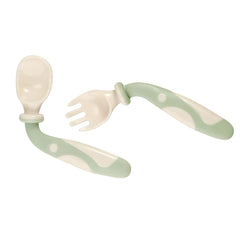 PandaEar ergonomic spoon fork design offers easy grip for tiny hands.