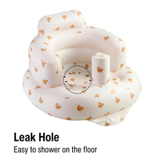PandaEar inflatable baby seat wrap-around design stabilizing baby securely.