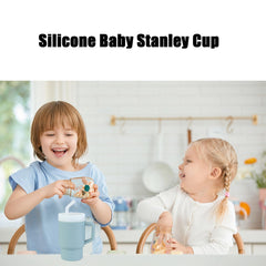 PandaEar Kids Tumbler with two straw options straight and bent for flexible sipping