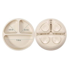 PandaEar non-slip suction plate in action prevents plate skids at mealtimes